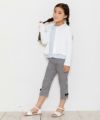 子供服 女の子 綿100％ハート柄カーディガン オフホワイト(11) モデル画像2