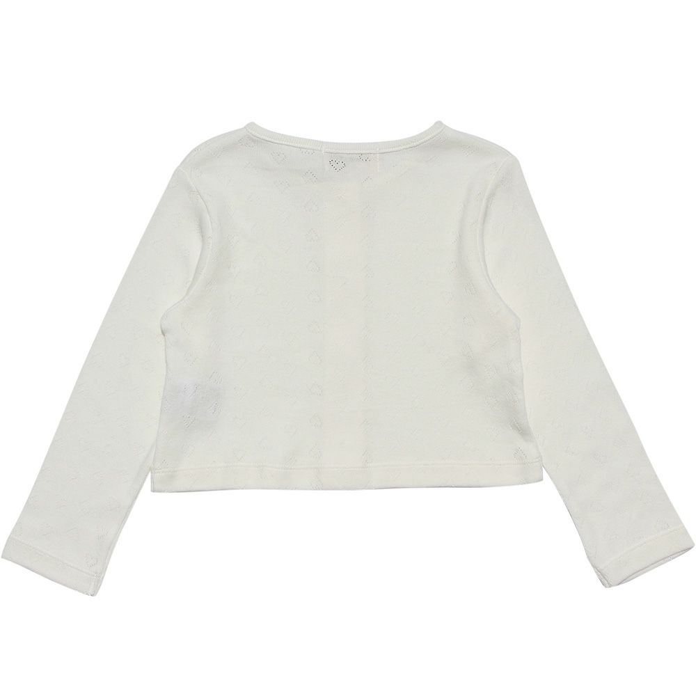 ベビー服 女の子 ベビーサイズ綿100％ハート柄カーディガン オフホワイト(11) 背面