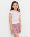 子供服 女の子 ウエストゴムプリーツキュロットパンツ ピンク(02) モデル画像1