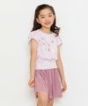 子供服 女の子 ウエストゴムプリーツキュロットパンツ ピンク(02) モデル画像2