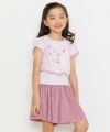 子供服 女の子 ウエストゴムプリーツキュロットパンツ ピンク(02) モデル画像3