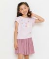 子供服 女の子 ウエストゴムプリーツキュロットパンツ ピンク(02) モデル画像4
