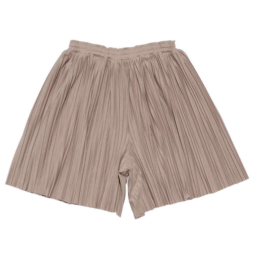 子供服 女の子 ウエストゴムプリーツキュロットパンツ ベージュ(51) 背面