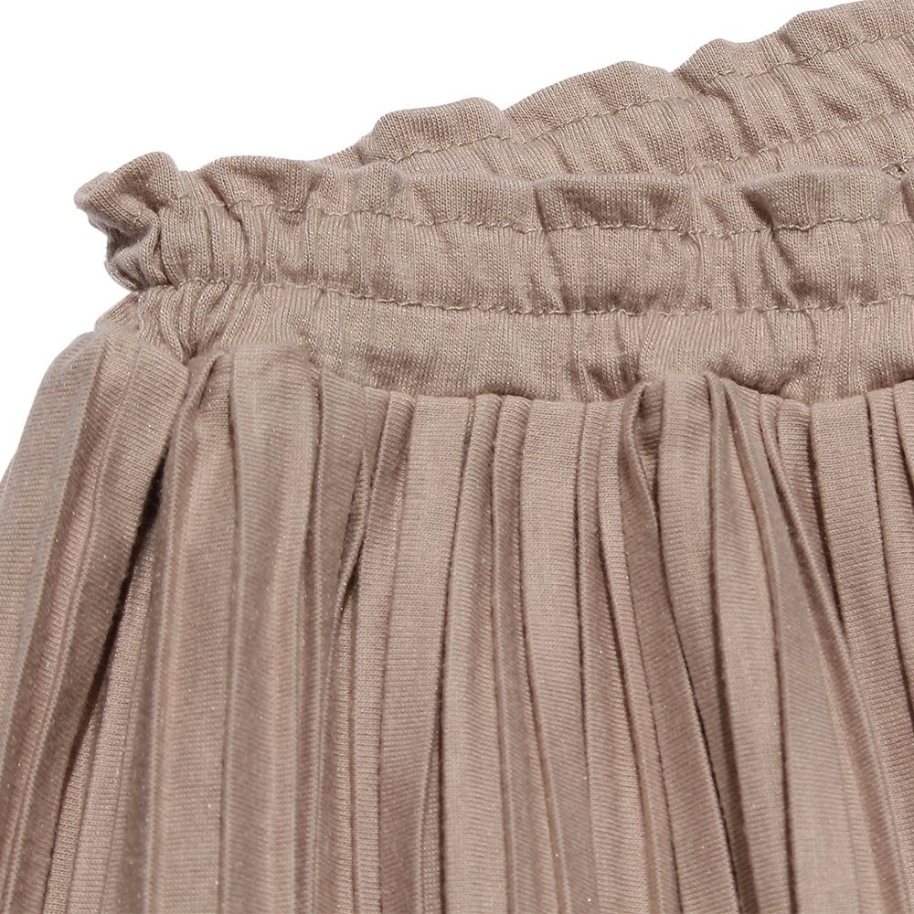 子供服 女の子 ウエストゴムプリーツキュロットパンツ ベージュ(51) デザインポイント2