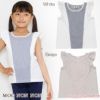 子供服 女の子 ストライプ柄フリル付きTシャツ