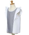 子供服 女の子 ストライプ柄フリル付きTシャツ オフホワイト(11) トルソー斜め