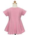 子供服 女の子 綿100％ラインストーンロゴフレアーシルエットTシャツ ピンク(02) トルソー背面