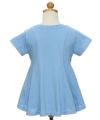 子供服 女の子 綿100％ラインストーンロゴフレアーシルエットTシャツ ブルー(61) トルソー背面