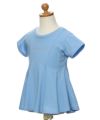 子供服 女の子 綿100％ラインストーンロゴフレアーシルエットTシャツ ブルー(61) トルソー斜め
