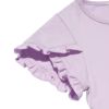 子供服 女の子 綿100％ドレッサー＆猫プリントフリルつきTシャツ パープル(91) デザインポイント2