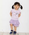 ベビー服 女の子 ベビーサイズ綿100％ドレッサー＆猫プリントフリルつきTシャツ パープル(91) モデル画像2