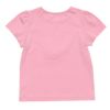 子供服 女の子 綿100％スワンプリントチュールお花モチーフ付きTシャツ ピンク(02) 背面
