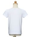 子供服 女の子 綿100％スワンプリントチュールお花モチーフ付きTシャツ オフホワイト(11) トルソー背面
