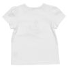 子供服 女の子 綿100％スワンプリントチュールお花モチーフ付きTシャツ オフホワイト(11) 背面