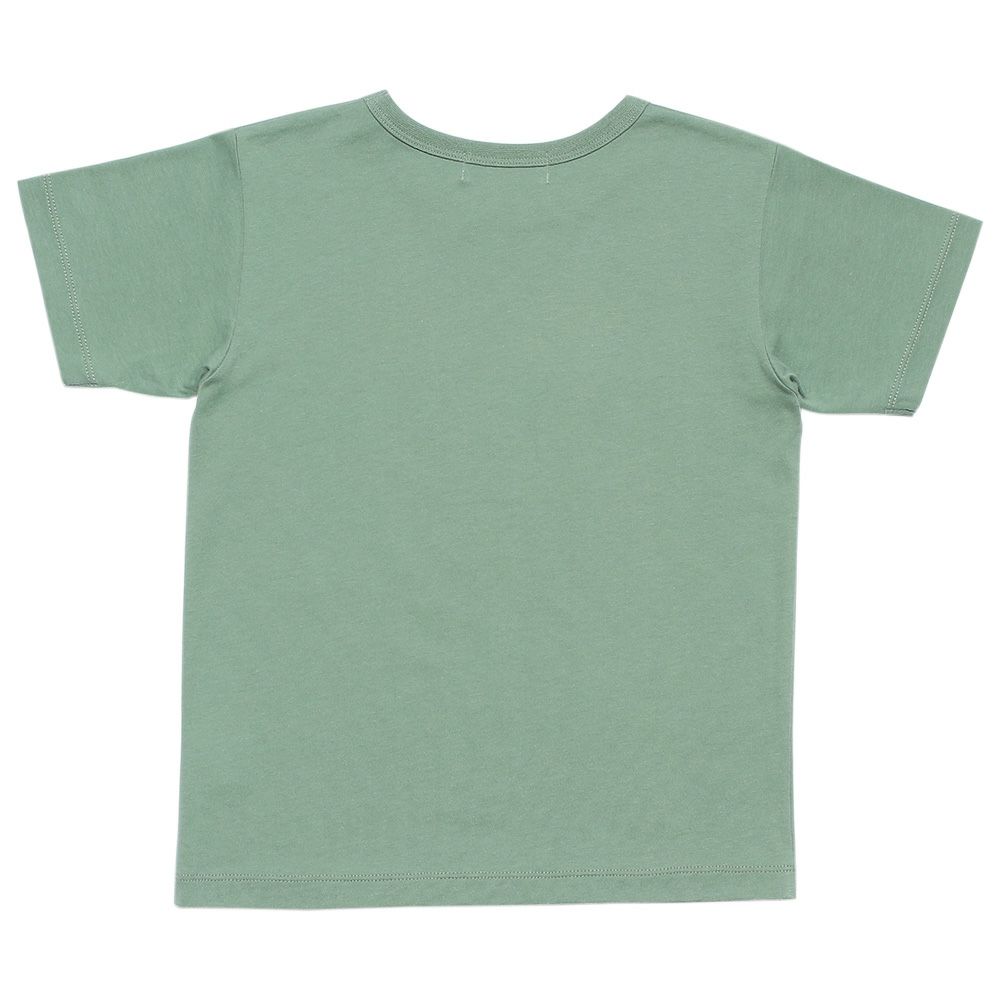 子供服 男の子 綿100％動物シリーズ恐竜プリントTシャツ グリーン(08) 背面