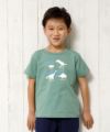 子供服 男の子 綿100％動物シリーズ恐竜プリントTシャツ グリーン(08) モデル画像アップ