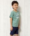 子供服 男の子 綿100％動物シリーズ恐竜プリントTシャツ グリーン(08) モデル画像2