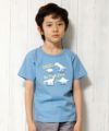 子供服 男の子 綿100％動物シリーズ恐竜プリントTシャツ ブルー(61) モデル画像アップ
