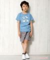 子供服 男の子 綿100％動物シリーズ恐竜プリントTシャツ ブルー(61) モデル画像全身