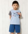 子供服 男の子 綿100％乗り物シリーズロンドンバスモチーフプリントTシャツ ブルー(61) モデル画像3