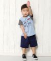 ベビー服 男の子 ベビーサイズ綿100％乗り物シリーズロンドンバスモチーフプリントTシャツ ブルー(61) モデル画像2