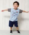 ベビー服 男の子 ベビーサイズ綿100％乗り物シリーズロンドンバスモチーフプリントTシャツ ブルー(61) モデル画像4