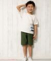 子供服 男の子 綿100％乗り物シリーズ電車プリントTシャツ アイボリー(12) モデル画像2