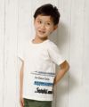 子供服 男の子 綿100％乗り物シリーズ電車プリントTシャツ アイボリー(12) モデル画像3