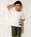 子供服 男の子 綿100％乗り物シリーズ電車プリントTシャツ アイボリー(12) モデル画像4