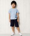 子供服 男の子 綿100％乗り物シリーズ電車プリントTシャツ ブルー(61) モデル画像2