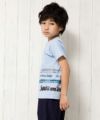 子供服 男の子 綿100％乗り物シリーズ電車プリントTシャツ ブルー(61) モデル画像3