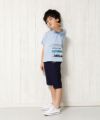子供服 男の子 綿100％乗り物シリーズ電車プリントTシャツ ブルー(61) モデル画像4