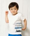 ベビー服 男の子 ベビーサイズ綿100％乗り物シリーズ電車プリントTシャツ アイボリー(12) モデル画像アップ