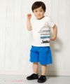 ベビー服 男の子 ベビーサイズ綿100％乗り物シリーズ電車プリントTシャツ アイボリー(12) モデル画像全身