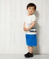 ベビー服 男の子 ベビーサイズ綿100％乗り物シリーズ電車プリントTシャツ アイボリー(12) モデル画像2