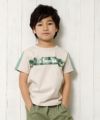 子供服 男の子 綿100％迷彩柄＆ロゴプリントTシャツ ベージュ(51) モデル画像アップ