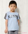子供服 男の子 綿100％迷彩柄＆ロゴプリントTシャツ ブルー(61) モデル画像1