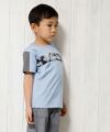 子供服 男の子 綿100％迷彩柄＆ロゴプリントTシャツ ブルー(61) モデル画像3