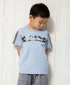 子供服 男の子 綿100％迷彩柄＆ロゴプリントTシャツ ブルー(61) モデル画像4