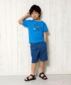 子供服 男の子 綿100％楽器シリーズギター＆ドラムモチーフプリントTシャツ ブルー(61) モデル画像全身