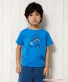 子供服 男の子 綿100％楽器シリーズギター＆ドラムモチーフプリントTシャツ ブルー(61) モデル画像1