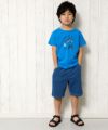 子供服 男の子 綿100％楽器シリーズギター＆ドラムモチーフプリントTシャツ ブルー(61) モデル画像2