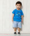 ベビー服 男の子 ベビーサイズ綿100％楽器シリーズギター＆ドラムモチーフプリントTシャツ ブルー(61) モデル画像全身