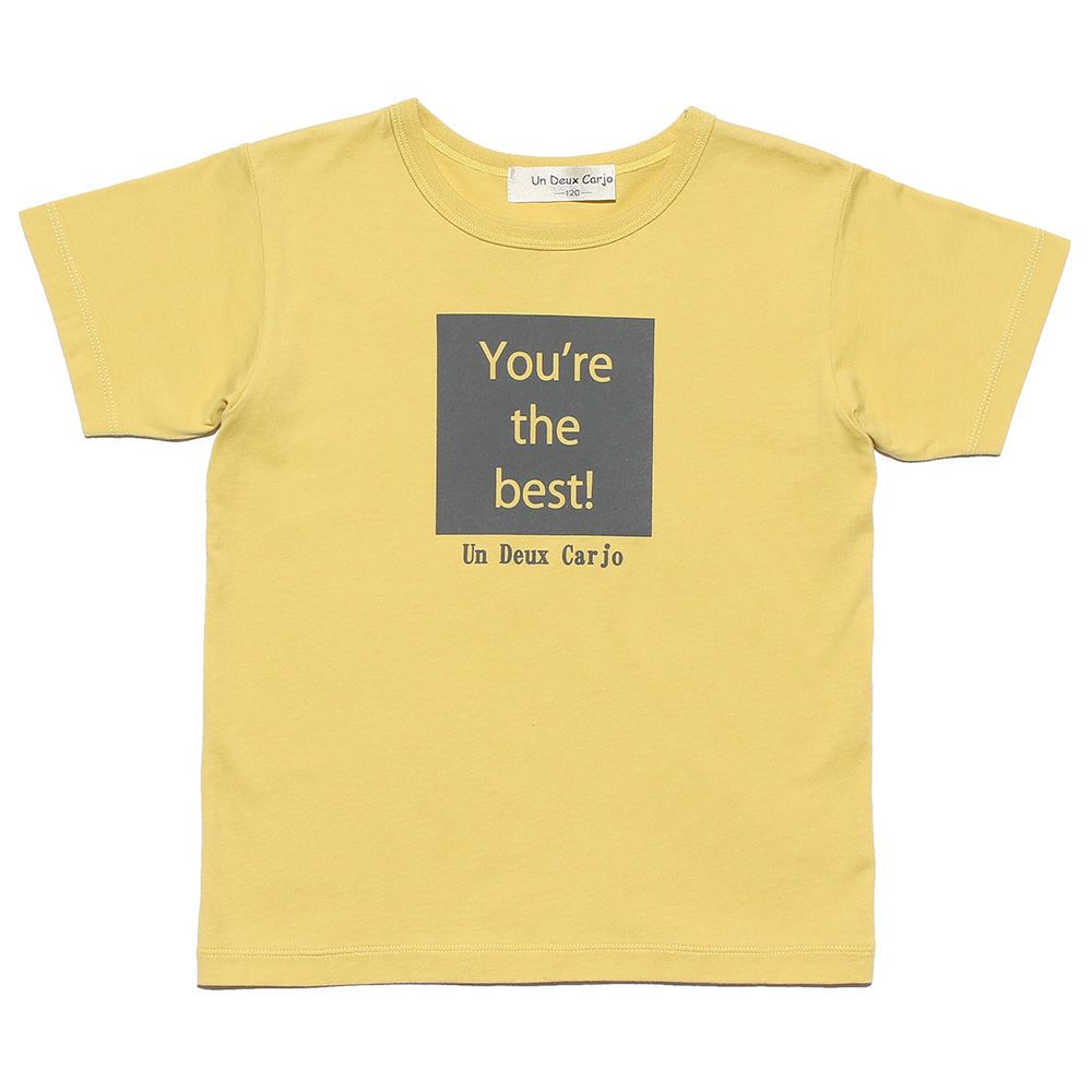 子供服 男の子 綿100％メッセージロゴプリントTシャツ イエロー(04) 正面