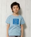 子供服 男の子 綿100％メッセージロゴプリントTシャツ ブルー(61) モデル画像アップ