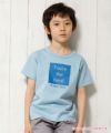 子供服 男の子 綿100％メッセージロゴプリントTシャツ ブルー(61) モデル画像1