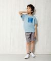 子供服 男の子 綿100％メッセージロゴプリントTシャツ ブルー(61) モデル画像4
