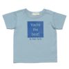 ベビー服 男の子 ベビーサイズ綿100％メッセージロゴプリントTシャツ ブルー(61) 正面