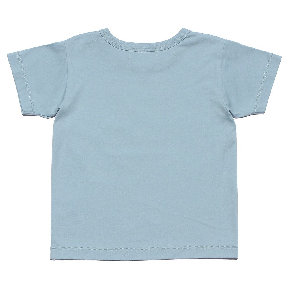 ベビー服 男の子 ベビーサイズ綿100％メッセージロゴプリントTシャツ ブルー(61) 背面