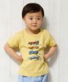 ベビー服 男の子 ベビーサイズ綿100％乗り物シリーズ車プリントTシャツ イエロー(04) モデル画像アップ